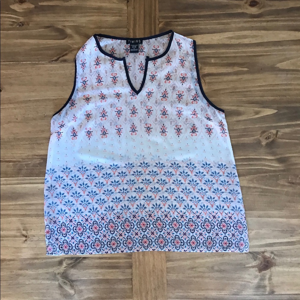 Sheer multi-color 100% polyester blouse Sz L - Picture 4 of 6